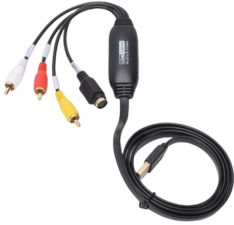 Luocute Convertitore da VHS a Digitale, Scheda di Acquisizione Video USB 2.0 con Trasferimento, Converte VHS, VCR, DVD Hi8 in Digitale 1080P, Convertitore Video per PC e Laptop