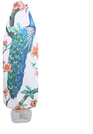 Funda de repuesto para tabla de planchar con almohadilla antideslizante resistente a las quemaduras, tela de poliéster de alta calidad, diseño de colibrí y pavo real, para un fácil ajuste elástico de