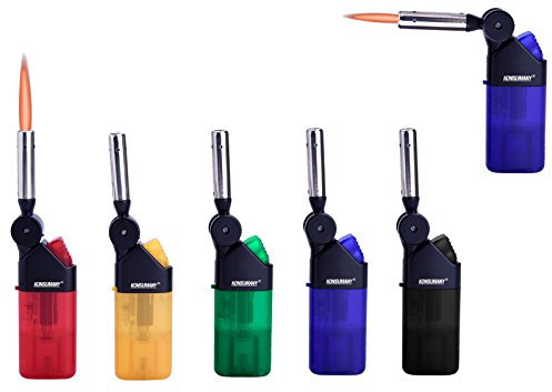 5stk. KONSUMANY Stabfeuerzeug Sturmfeuerzeug Angle mit roter Sturmflamme 12,5cm lang