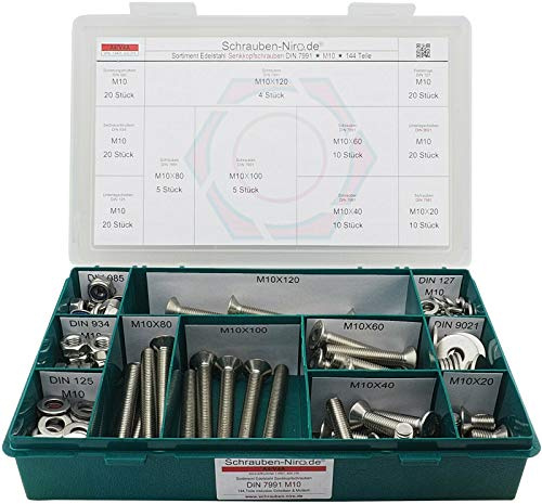 Set/Set Edelstahl Senkkopfschrauben M10 DIN 7991 VA A4 V4A Innensechskant