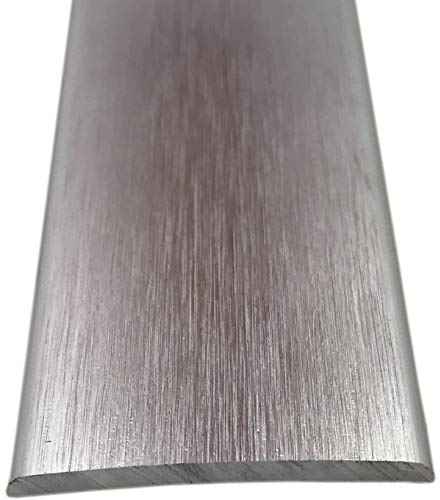 Grandismo® Prestige Stick-Down Cover Strip - 37mm Width - Tile/Wood/Laminate/Lino Flooring Threshold Plate Trim Metal Floor Door Bar - Brushed Silver