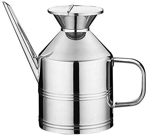 Bouteille d'huile en acier inoxydable, Distributeur d'huile en acier inoxydable Huile d'olive Vinaigre Sauce Pot d'huile pour bouteille d'huile de burette accessoires de cuisine (375ML)