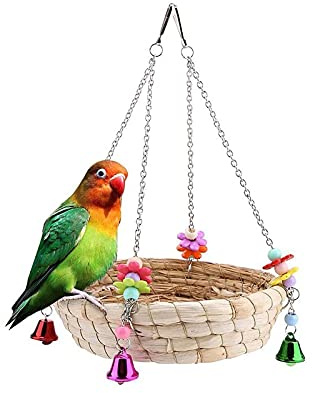 BYUP Papageienschaukel, Vogelkäfig Spielzeug, Die Vogelschaukel ist der Gute Ort, An Dem Sich Ihr Haustier Ausruhen oder Trainieren Kann, Heimvögel Lieben es zu Picken und zu Kauen