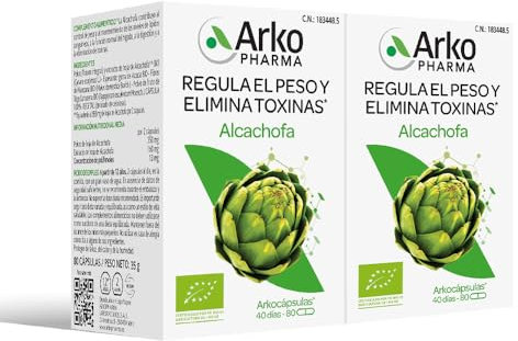 Arkopharma Arkocápsulas Alcachofa Bio 160 Cápsulas Pack X2 |regula Tu Peso Y Detoxifica Tu Organismo | Control De Peso | Elimina Toxinas | Complemento Alimenticio