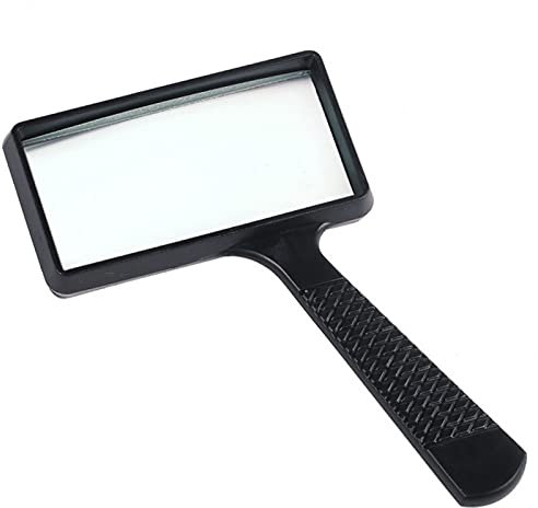 Faderr Lupe, 5-fache Vergrößerung, tragbare Lupe, Leselupe, Glaslinse, Vergrößerungsspiegel, Lesetasche, Schmuck, Identifizierung rechteckiger Form