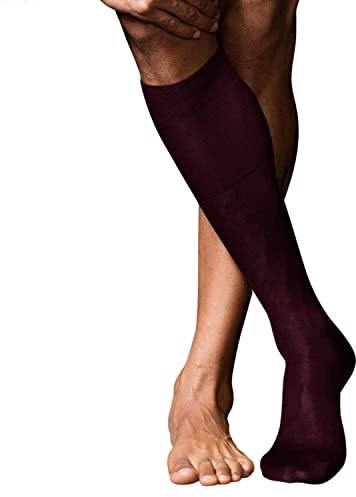 Intimitaly® 6 Par Män Långa Strumpor Skottland och domstol Strumpor Män Eleganta Tillverkad i Italien Förstärkt häl och tå Långa Strumpor Blå Svart Mode Office, Bordeaux, 39/41 EU