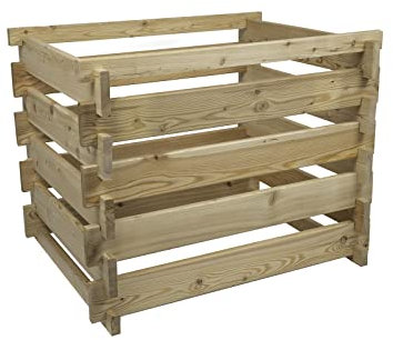 Holzkomposter Lärche 80x100xH80 cm mit Holz-Stecksystem Komposter Komposte Steckkomposter Kompostsilo