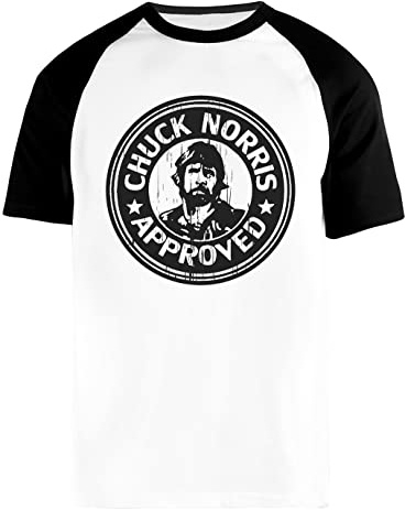 Chuck Norris Approved Män Kvinnor Unisex Baseboll T-shirt Vit Svarta Kort Ärmar Rund Nacke Men Women Baseball White XXL