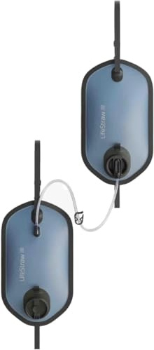 LifeStraw Peak Series – système de filtration par gravité à grande capacité avec réservoir d'eau potable 8l + 8l - pour camping, caravaning, voyage et excursion, Mountain Blue (bleu)