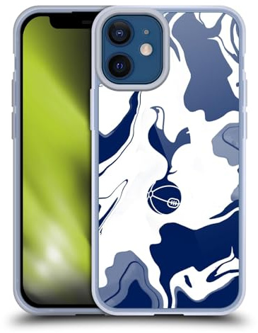 Head Case Designs Officially Licensed Tottenham Hotspur F.C. Blue And White Marble Badge Soft Gel Case Compatible With Apple iPhone 12 Mini