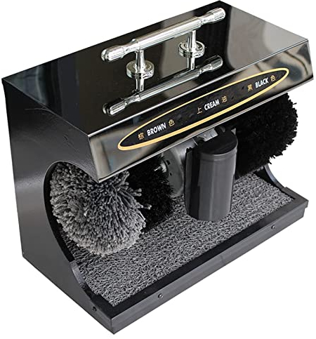 QHYXT Cireuse à Chaussures Électrique Cirage à Chaussures Machine-Commercial Hotel Nettoyant à Chaussures Automatique avec Brosse à Chaussures Kit de Cirage de Chaussures Bureau d'hôtel Vertical