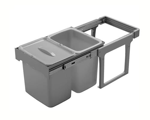 Ekotech Abfallsammler Auszug 2fach Kunststoff grau ab 40cm Schrankbreite montierbar