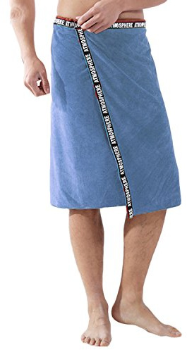 JIAHG Paréo de Sauna Homme Serviette de Bain Douche en Microfibre Absorbant Drap de Bain Élastique à Bouton-Pression Peignoir de Bain pour Plage Piscine Gymnase Plage, 70 x 140 CM