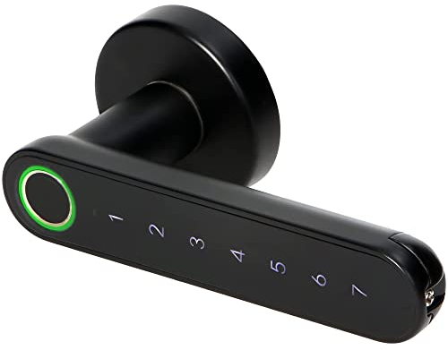 Miratic Elektronisches Türschloss mit Touch-Tastatur und Smart-Funktion - Fingerabdruckleser, Bluetooth 4.0 (schwarz)