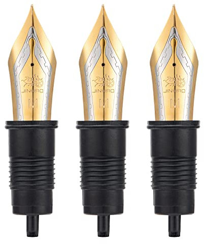 Set mit 3 Ersatz-Füllfederhaltern für Jinhao X159, 1935 und 9019, mittlere Spitze, goldfarbene Zierteile