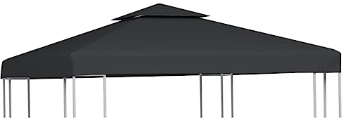 HIGSOSE Pabellón de repuesto de 310 g/m², gris oscuro, 3 x 3 m, techo de repuesto, carpa, accesorios, techo para carpa, impermeable, estable, resistente al invierno, cubierta para carpa de jardín