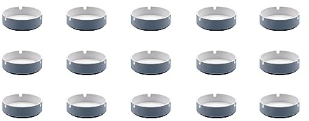 15 Posaceneri bianchi o neri, posacenere in mealmina, compatto, resistente alle bruciature di sigarette Made in Italy (Bianco)