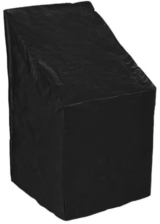ZONADAH Housse de chaise de jardin empilable - 68 x 68 x 120 cm - Imperméable et résistante aux UV - Tissu Oxford 210D robuste - Housse de protection pour meubles de jardin - Noir