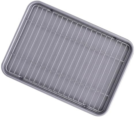 SUPVOX Multi-Function Baking Tins Carbon Steel Pizza Pan Smooth Edges Easy Clean Store for Cooking Racks