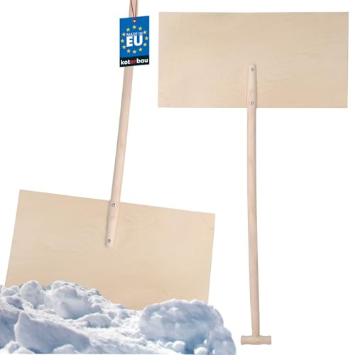 KOTARBAU® Schneeschieber Holz mit Stiel 75x38 cm Holzschneeschaufel Sperrholz | Kinderschneeschaufeln Schneeschaufeln Schnee Schüppe Schneeschaufel Holzstiel | Schneeschaufel aus Holz
