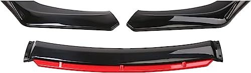 Auto Frontspoiler für BMW E39 E46 E53 E90 E92 E93, Frontstoßstange Splitter Lip Body Kit Splitter Antikollision Front Spoiler Lippe ABS,B-Black-red