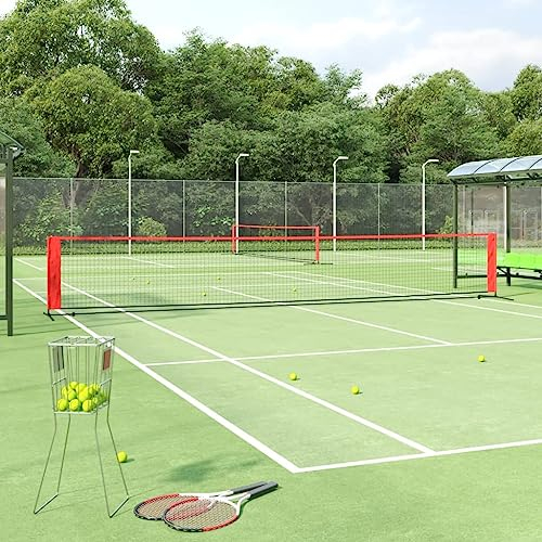 Home Items, Tennisnetz, schwarz und rot, 600 x 100 x 87 cm, Polyester, Anzugmöbel