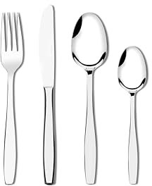 Cubertería de plata, tenedor, cuchillo, cuchara, cuchara de postre, cubiertos de acero inoxidable, 36 piezas, cubiertos de acero, cubiertos para 6 personas/plata