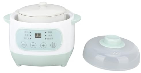 Mijoteuse électrique en Céramique 1L, 200W, pour Empêcher la Combustion à Sec, Marmite à Soupe, Cuiseur de Bouillie de Soupe, Marmite à Ragoût (Prise UE 220V)