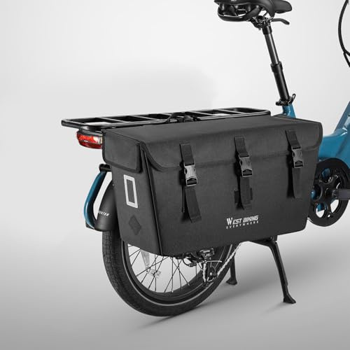WESTGIRL Fahrradtasche Gepäckträgertasche für Gepäckträger 23L Wasserdicht Gepäckträgertasche Fahrradtasche Gepäckträger Hinterradtasche Einseitig Schwarz