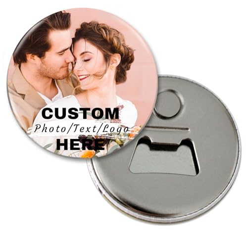 LLLGSH 5 pièces Décapsuleur Personnalisable, Décapsuleur Personnalisé pour Réfrigérateur, Décapsuleurs de Mariage Personnalisés avec Logo, pour bière, fête d'anniversaire, fête de Mariage, 5.8 cm