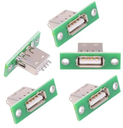 chenyang 5 Pack USB 2.0 DIY Anschluss, USB 2.0 Buchse Port Reparatur Ersatz Lötadapter mit Schraubloch für die Schalttafelmontage