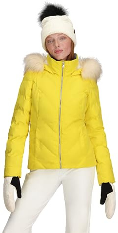 Obermeyer Womens Bombshell Winter Jacket, Waterproof and Insulated with Synthetic Down for Ski and Snow, Yellow Sun day, Size 4