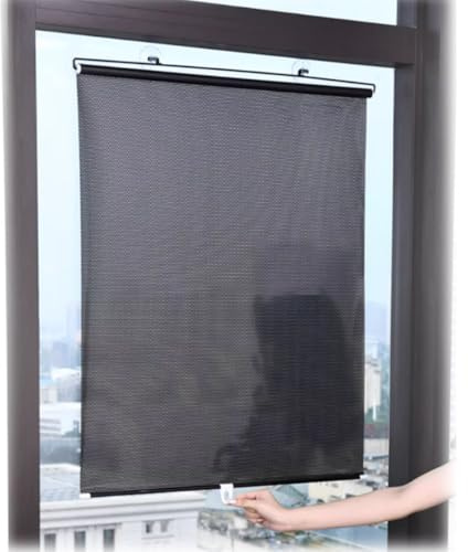generisch Verdunklungsrollo Mit Saugnäpfen Fensterrollo Verdunkelungs Rollo W 40/45/50/58/68cm H 60/125cm für Dachfenster/Auto, Sonnenschutz, Hitzeschutz, Einstellbar(W50xH125cm)