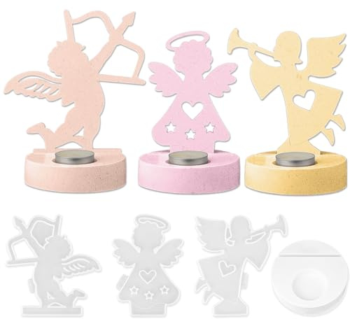 3 Stampo in Silicone per Resina Epossidica Portacandele/Candle Holder Resin Mold per Fai da Te/Stampi per Resina Portacandele/Stampo Silicone Porta Candele Tealight Stampini