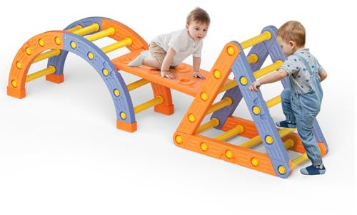 CUPCHID Baby-Kletterspielzeug, Montessori-Klettergerüst aus Kunststoff, Indoor-Klettergerüste für Kleinkinder, Maximale Tragfähigkeit 50 kg (B)