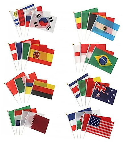 Abaodam 32stücke Handflaggen England Kleine Tragbare Nationalflags Für Fußballspiele Feiertage Und Patriotische Veranstaltungen Aus Wetterfestem Material