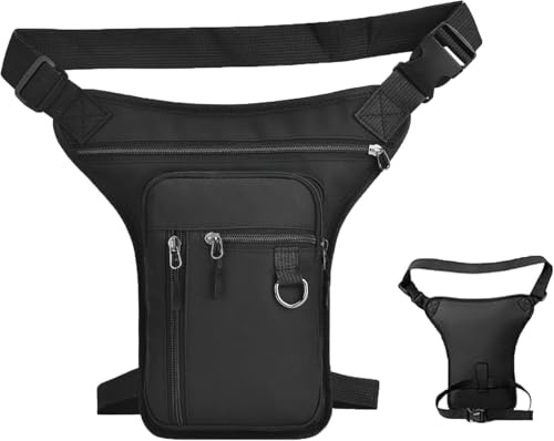 lisetar Oberschenkeltasche Hüfttasche für Herren und Damen, wasserdichte Sport Beintasche mit Reißverschluss, Outdoor Oberschenkeltasche für Motorrad Fahrrad Laufen Wandern Angeln (Schwarz)