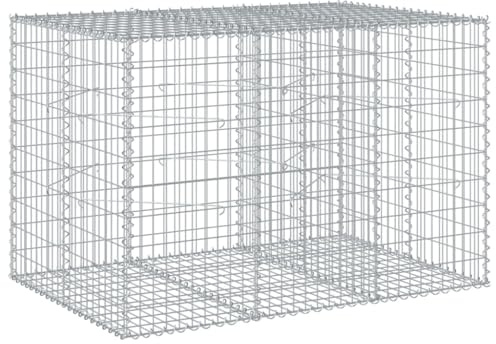 Panier de Gabion, Panier à Pierre Gabion Mur de Soutènement Clôture de Jardin avec couvercle 150x100x100 cm fer galvanisé