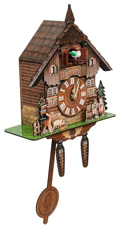 Desnysmf Cuckoo Clock Singing Wall Clock Vintage Pendulum Home Living Room Wooden Decor Wall Mount For Hotels, Offices, Living Rooms, Bedrooms, 25 * 10 * 50cm