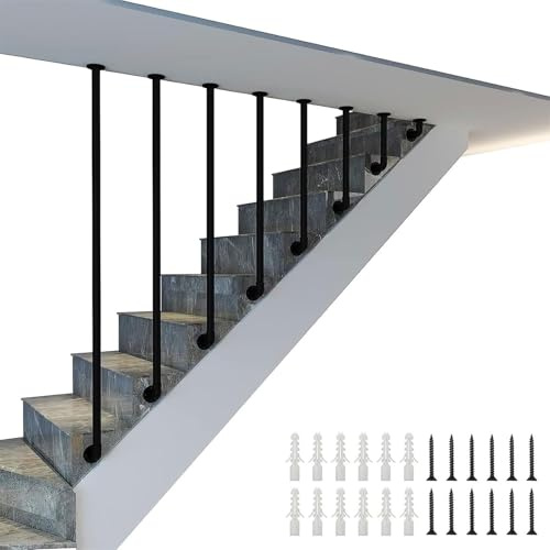 Barra de agarre de escalera, pasamanos tipo L para escaleras interiores, pasamanos de montaje en pared, barandilla de escalera de hierro forjado para uso en interiores
