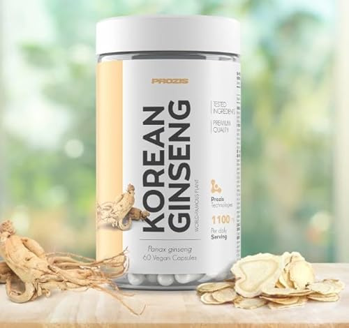 Prozìs Korean Ginseng 90 capsule - Ginseng Coreano Puro 100% Coltivato Nelle Terre D'Origine, Estratto Lavorato A Freddo - Energizzante