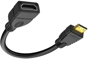 Monitor Conversion Cable Mini HDMI to Female HDMI Extension Cable 90 Degree Elbow Adapter for TV Box/Stick Camera PS4 PS5 Xbox 4K 2K Converter Short Wire Display Conversion Line(Upward Bend)