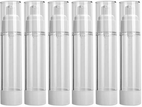Bottiglia di lozione vuota in plastica in plastica distribuzione cosmetica bottiglia per aspirapolvere riempire 50 ml kit viaggio trasparente 6 pacchetto