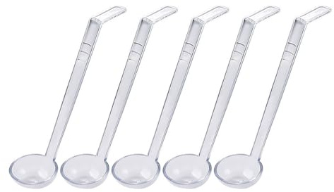 Geavonyg 5 Pièces De Cuillères À Soupe en Plastique Transparent Pratiques avec Une Poignée 20 Cm Idéale pour Les Banquets Cocktails Service Et Cuisine Utilisent des Cuillères Service À Longue