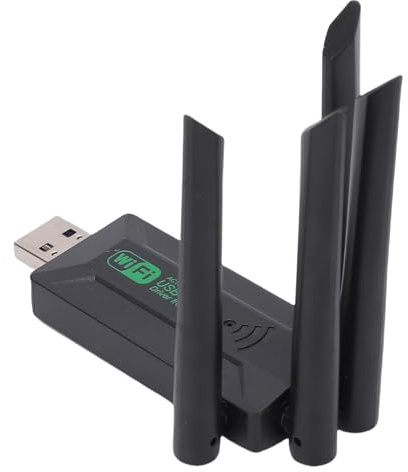 Denash Adaptador USB WiFi de Doble Banda de 1300Mbps, Admite IEEE 802.11a/AC, WEP, WPA2, Enchufe y Reproducción para PC de Escritorio, 2.4G 5G Dongle de Red sin Controlador Gigabit con
