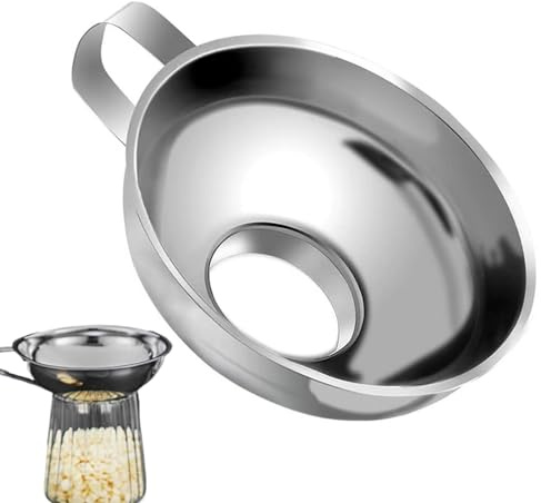 Imbuto in acciaio - strumento di inscatolamento a bocca larga, imbuto a versamento in metallo pesante, senza fuoriuscita, alla cucina versatile | ideale per pentole, l