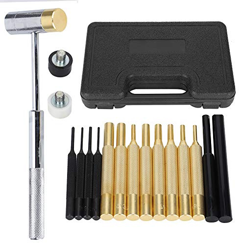 CHICIRIS Jeu de Poinçons Durables de 17 Pièces pour Installation Mécanique, Kit D'outils D'entretien de Poinçons Ronds + Boîte, Idéal pour les Charpentiers
