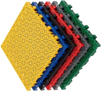 40x40x3cm Modular Interlocking Floor Tiles,Indoor and Outdoor Splicable Drainage Mat,for Bath Garage Deck(Green,16 Pieces)