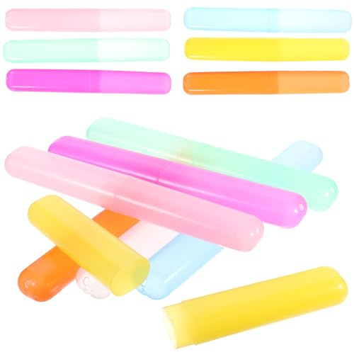 HONITANO 14 Pezzi Custodia Protettiva per Spazzolini da Denti in Plastica Resistente Set Porta Spazzolino da Viaggio Colorato Contenitori Portatili Anti Polvere per Uso in Viaggio e Casa