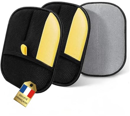 ANIMOVA Gant Anti‑Poils Chat/Chien Double Face – Brosse de Toilettage Réutilisable, Ramasse‑Poils pour Canapé, Tapis, Siège Auto, vêtements (2 pièces)